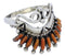 Oyster Shell Silver Needlepoint Ring Size 8-1/2 EX43535